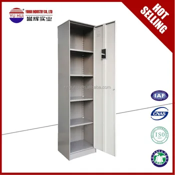 Single Door Metal Locker Steel Cabinet Clothes Locker With 4