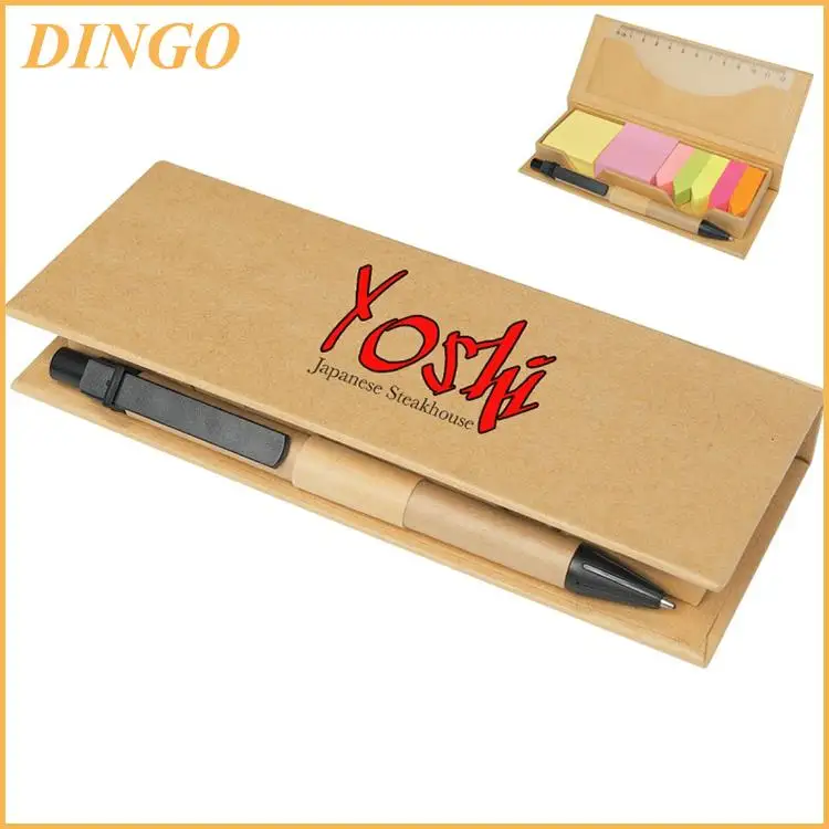 Kraft Paper Cover Sticky Notes Book With Pen Combined Memo Pad Sticky