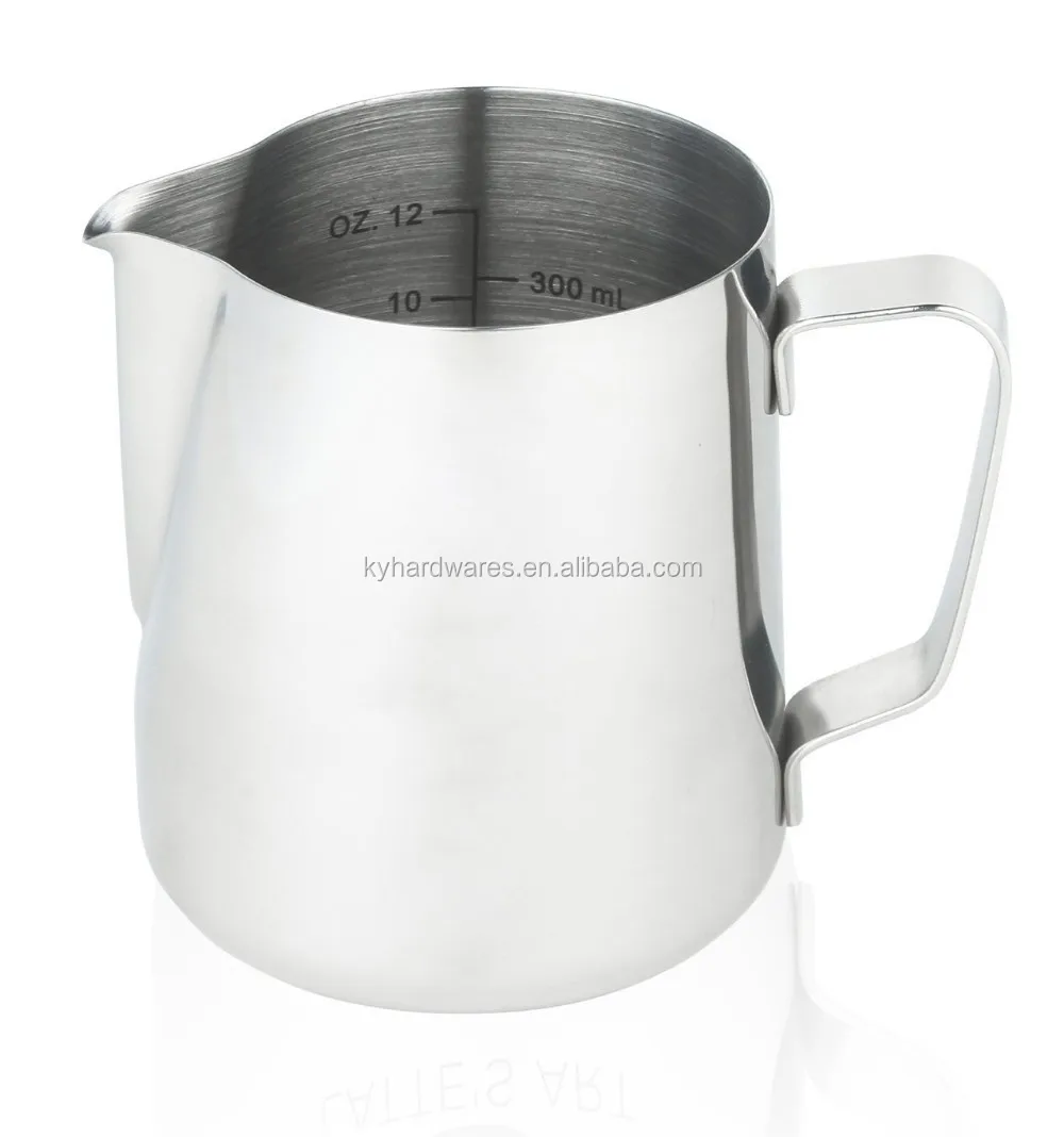 Stainless Steel Milk Frothing Pitcher Coffee Latte Jug with Inside Measurement