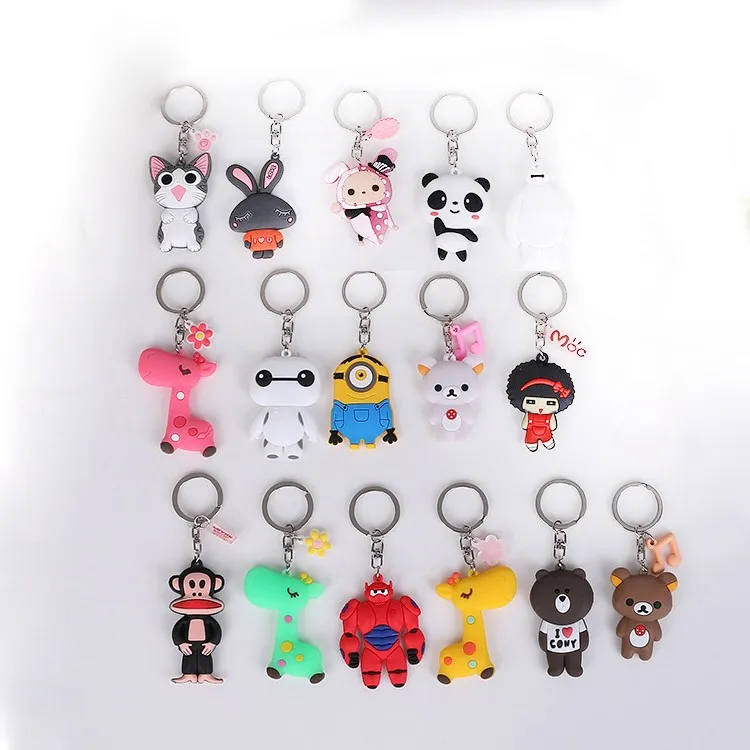 rings,pvc key chain,3d plastic soft pvc and rubber silicone key