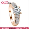 New Gold Platinum Plated Zircon Style Finger Jacket Rings Fashion Crystal Ring for Women Birthday Anniversary Jewelry Full Ring