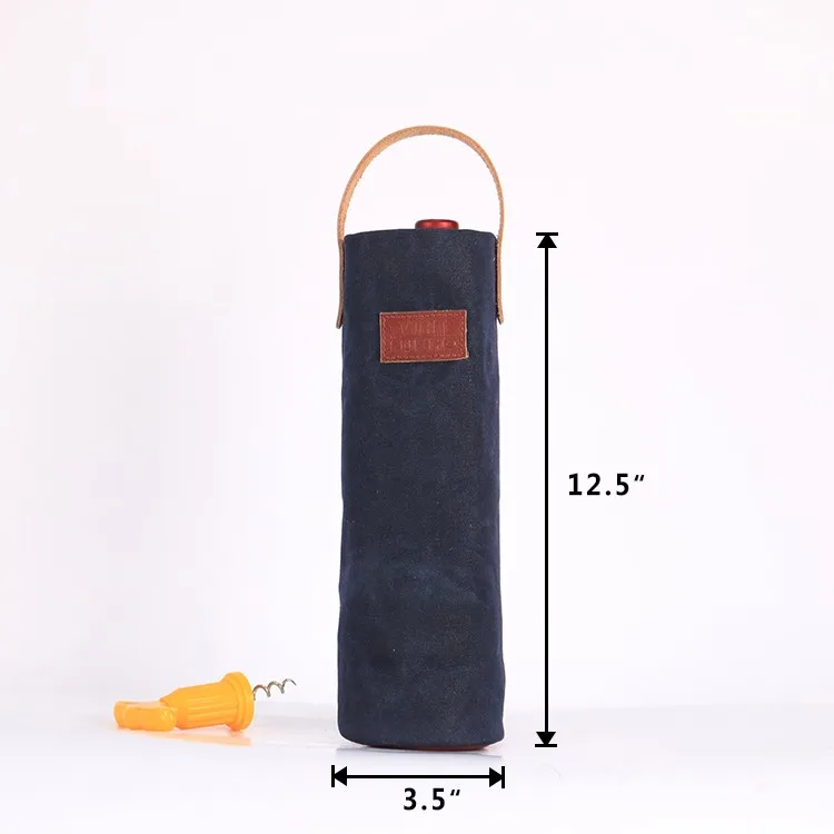 waxed canvas wine bag