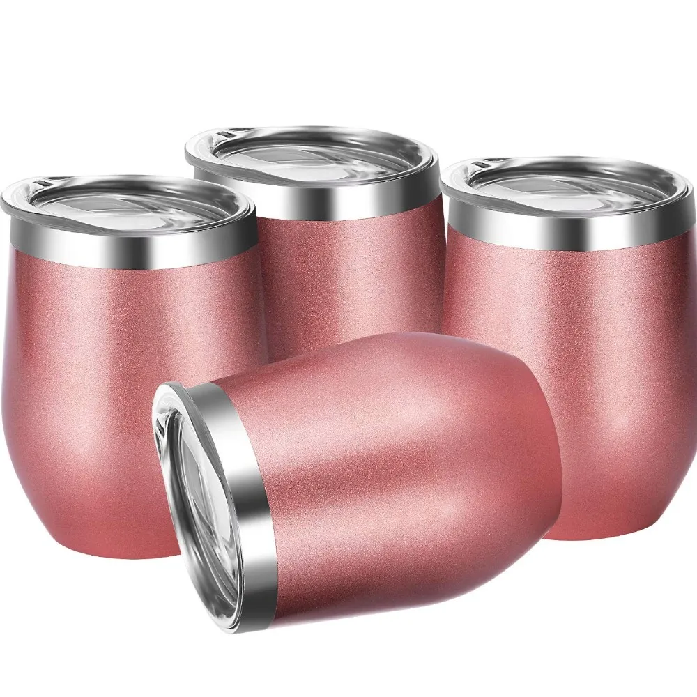 12 Oz Unbreakable Insulated Stemless Wine Tumbler,Stainless Steel Wine