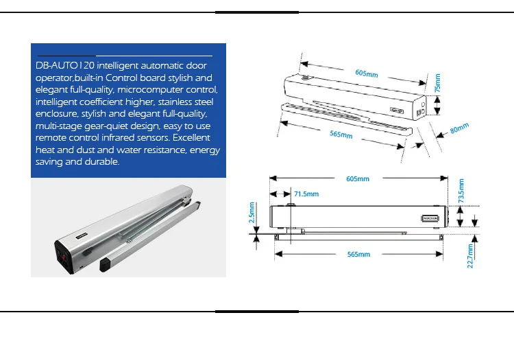 Hidráulica Cierre Suave Puerta Corredera Eléctrica Puerta Automática