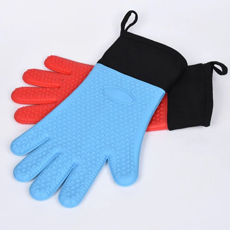 Heat Resistant Silicone Baking Gloves Nonslip Colorful Extra Long