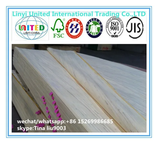 recon poplar wood veneer/skateboard wood veneer/balsa wood veneer