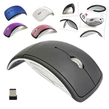 Hot Ultrathin 2.4GHz Foldable Wireless Arc Optical Mouse Mice with Mini USB Receiver for Pad PC Laptop Notebook Computer