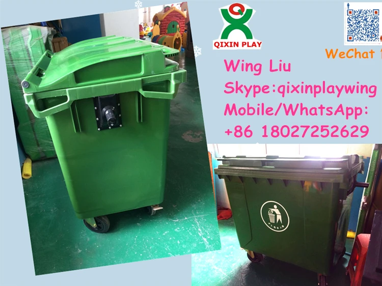 Cheap Outdoor Garbage Can Storage With 4 Wheels Plastic Trash Dumpster