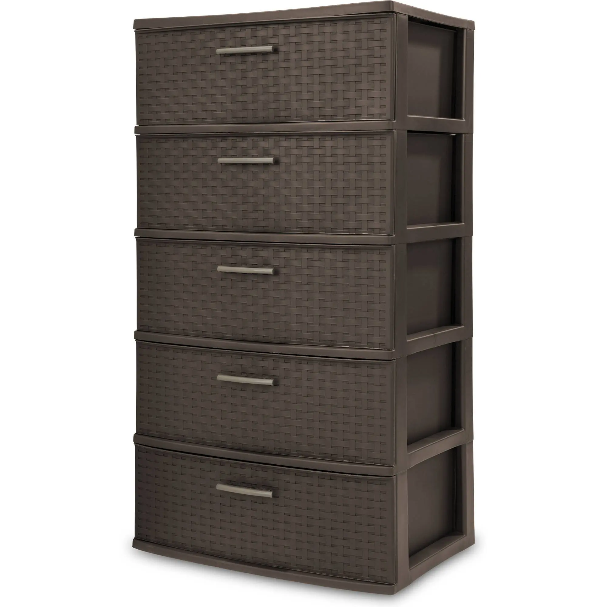 Sterilite 5 Drawers Wide Weave Tower Plastic Storage Organization Brownespresso Sterilite 5 Drawers Wide Weave Tower Plastic Storage Organization Brownespresso