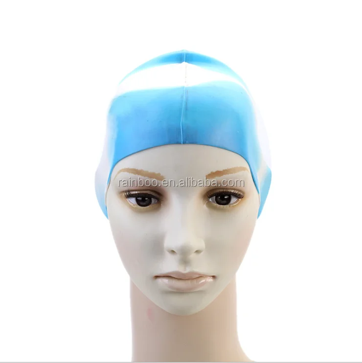 Cheap Custom Flexible Multicolor Adult Funny Swim Cap Silicone Swim Cap