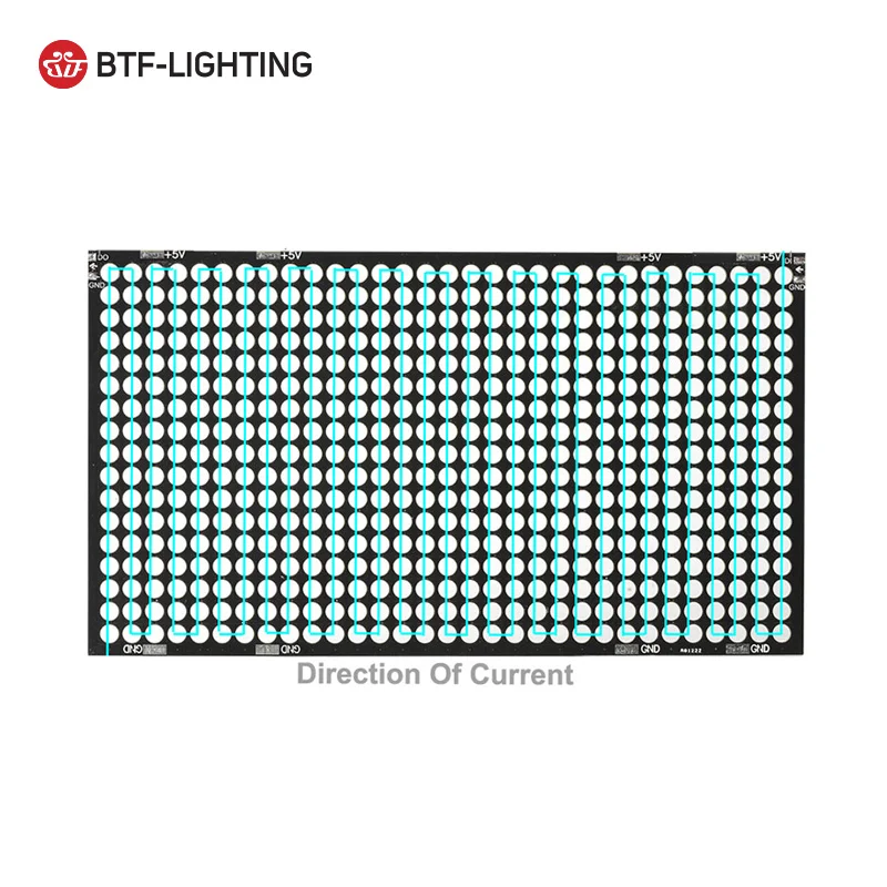 Individually addressable ws2812b 32x18 2020 smd rgb led panel matrix