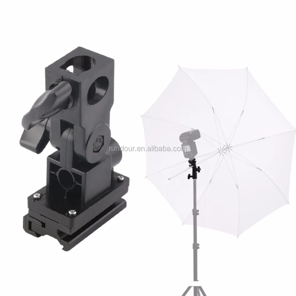 Universal Type B Hot Shoe Flash Umbrella Holder Swivel Light Stand Bracket For Camera Smail
