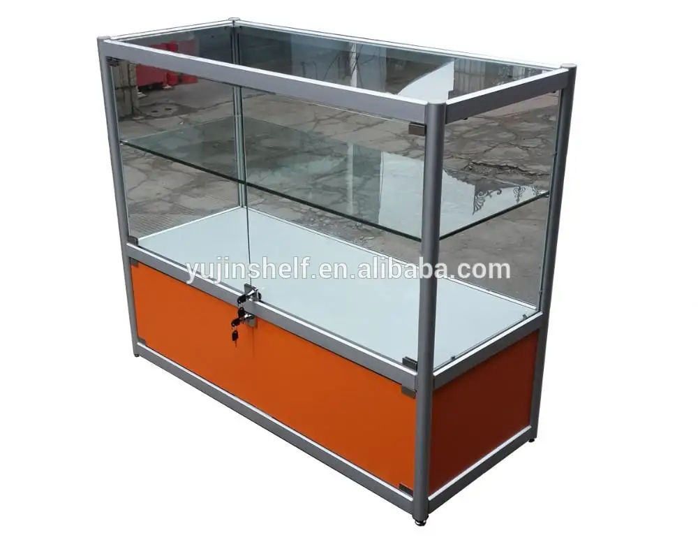 Free Standing Glass Display Cabinet With Bottom Storage Shot