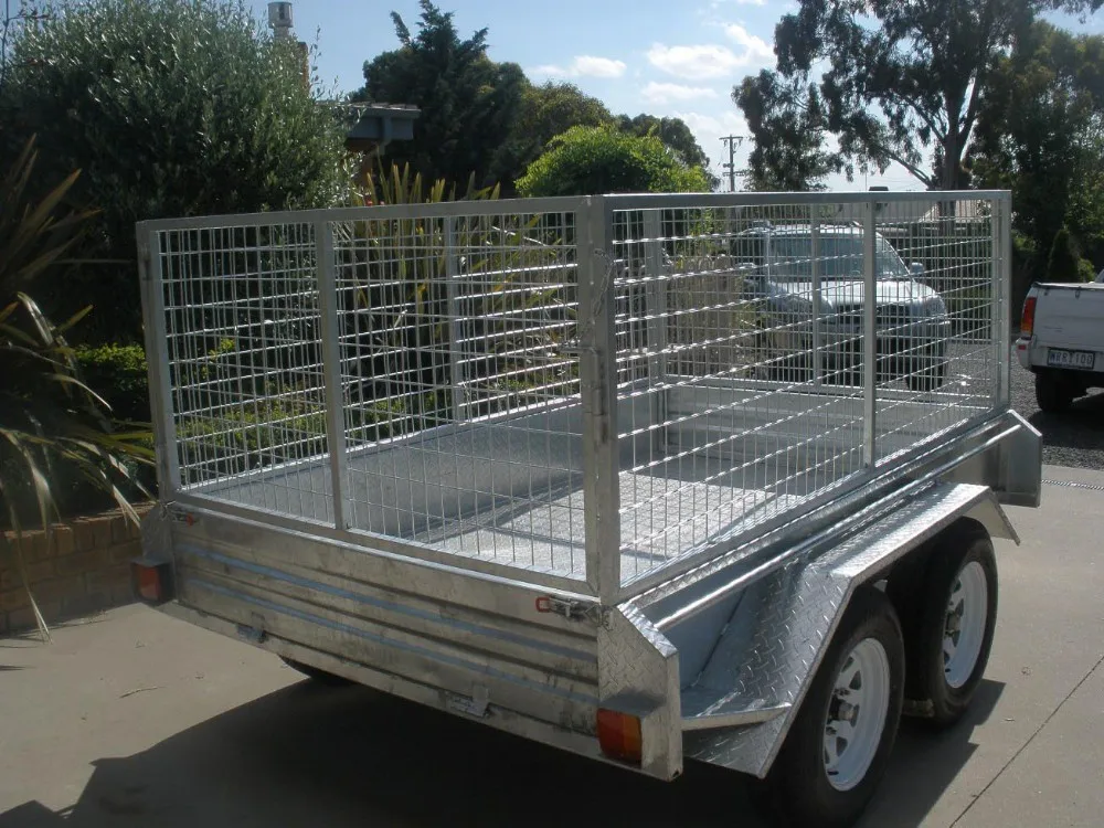 Galvanized Box Trailer With Mesh Cage For Sale / Trailer Cage Buy Box