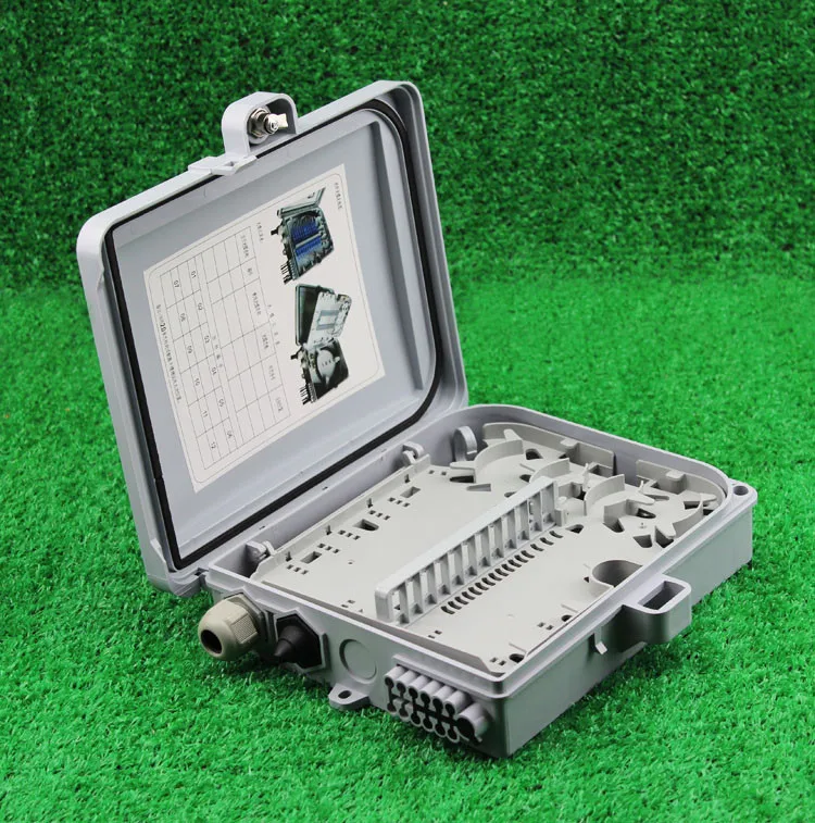 Outdoor ABS Material Waterproof 12 Cores Mini FTTH Fiber Optic Termination Box with SC Adapter