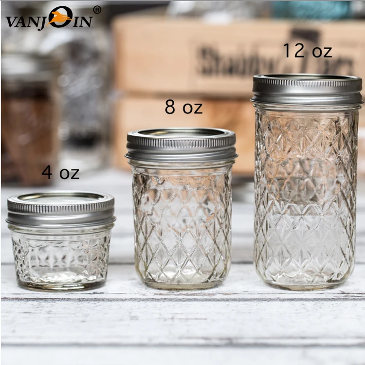 Wholesale 4 Oz 8 Oz 12 Oz Wide Mouth Size Quilted Crystal Glass Ball