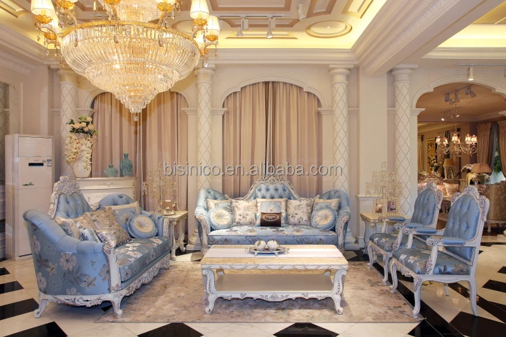 Luxurious French Blue Fabric Hand Carved Living Room Sofa Set And Furniture Moq 1 View Bisini Product Luxurious French Blue Fabric Hand Carved Living Room Sofa Set And Furniture Moq 1 View Bisini Product