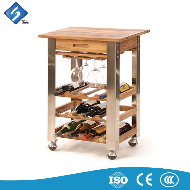 Diy gebouwd in staande houten keuken trolley wijnrek weer te geven ...