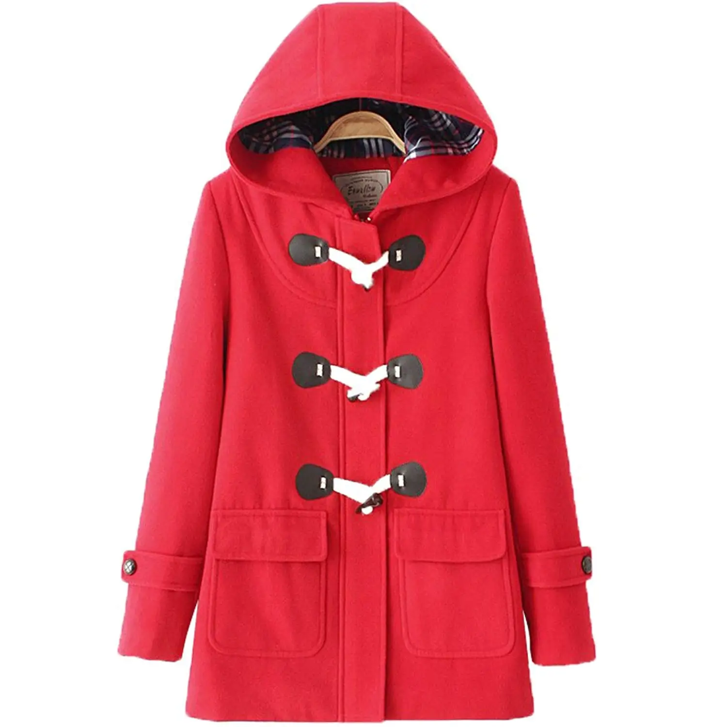 plus size toggle coat with hood