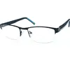 Stainless steel frame cross-denier rubber feet thick metal half-frame for men and women optical frames