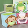 wholesale Collapsible uncovered cube frog style non woven fabric kids storage box bins with uncovered