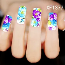NEW Decorations Nails Sticker Casual Blue Purple DIY Designs Water Transfer Decals Wraps Nail Art Stickers Polish Styling Tools