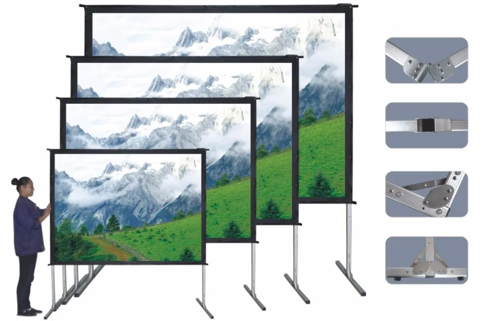 Складные экраны. Раскладной экран для проектора. 200 Дюймов экран. Складной каркас для экрана проектора. Стенд для проектора уличный.