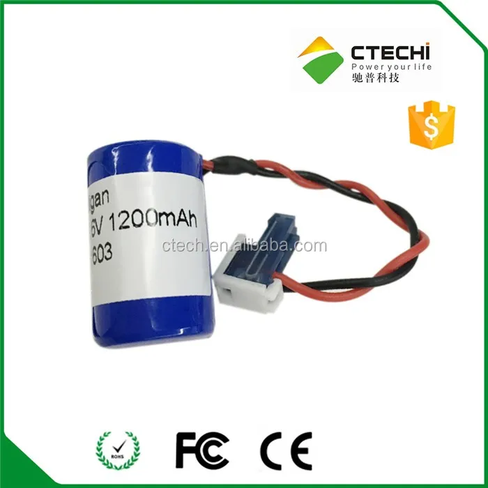 1S1P ER14250 lithium battery with wires and connector 3.6v 1200mah