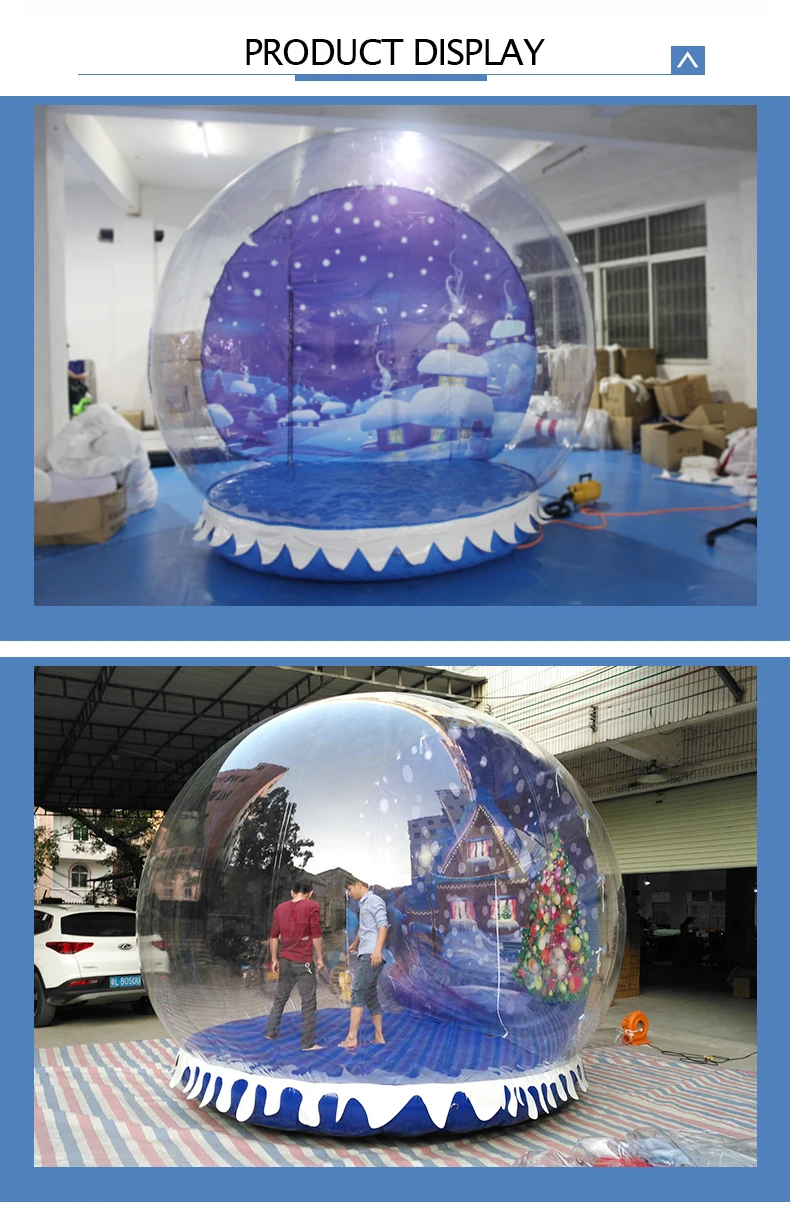 Large Size Custom Human Inflatable Snow Globe 5m Christmas Dome For 