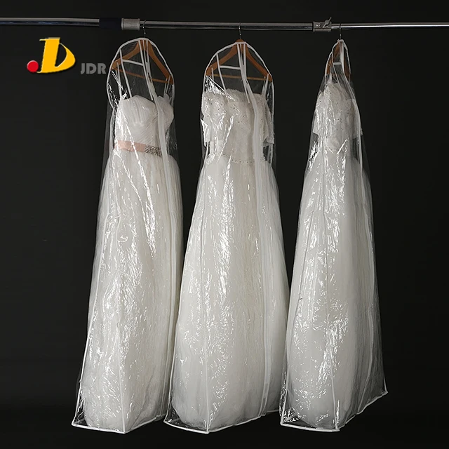 72" Clear Pvc / Peva Waterproof Wedding Dress Cover Bag Buy Waterproof Wedding Dress Cover Bag