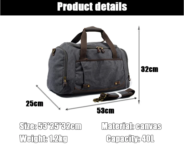 European design vintage large 16oz canvas leather trim garment luggage duffle duffel overnight holdall bag with shoes apartment