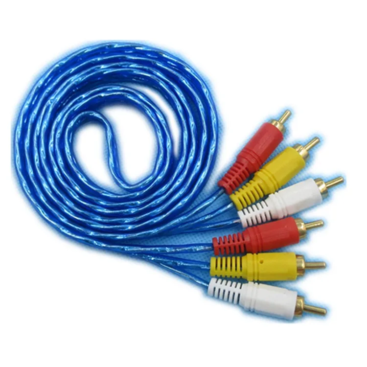 High Grade Black 1.5m Ofc 3rca To 3rca Cable Audio Video Rca Cable For