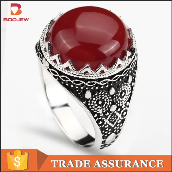 Saudi Arabia Design Mens Rings Wholesale White 18k Silver Ring From