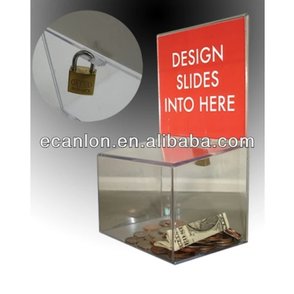 Clear Donation Plastic Box Donation Bin For Commonweal Fundraising