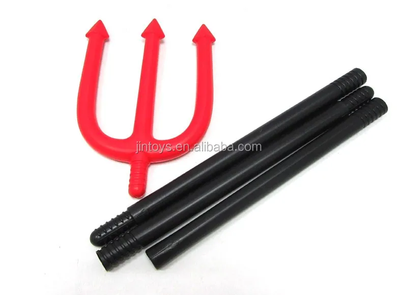 Halloween Red Devil Fork Trident Weapon Plastic Assemble Trident Buy