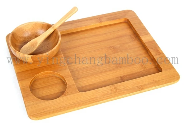 Baby Children Fish-shape Bamboo Wooden Dinner Plate/ Reusable Baby Bamboo Plate