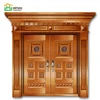 Luxurious copper door imitation copper door new design doule leaf copper imitating steel security door made in China