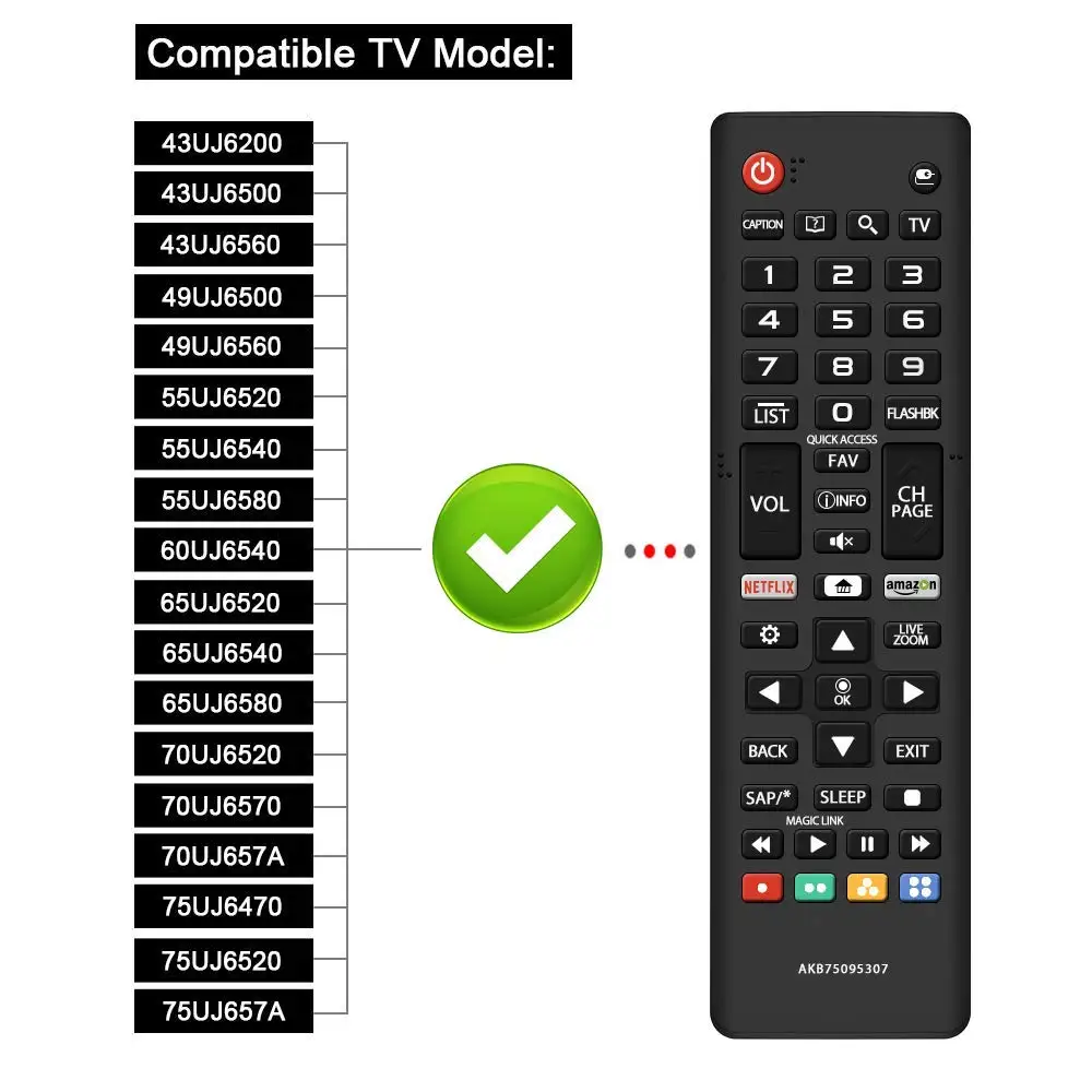 Akb75095307 Tv Remote Control Tersedia Untuk Lg Smart Tv Dengan Netflix Dan Amazon Fungsi Buy Universal Remote Cocok Untuk Lg Tv Dengan Netflix Fungsi Akb75095307 Remote Control Remote Control Cocok Untuk