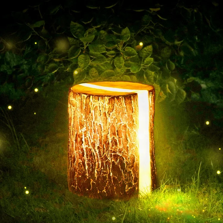Wholesale Chinese Frp Outdoor Landscape Lighting Christmas Led Artificial Wooden Tree Stump Garden Decoration Buy Garden Decoration Outdoor Garden