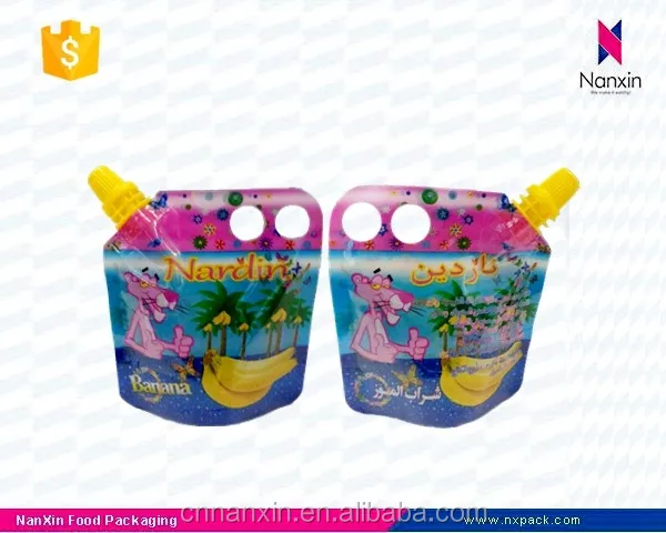 plastic bag packaging with handle & spout for vegetable washing detergent