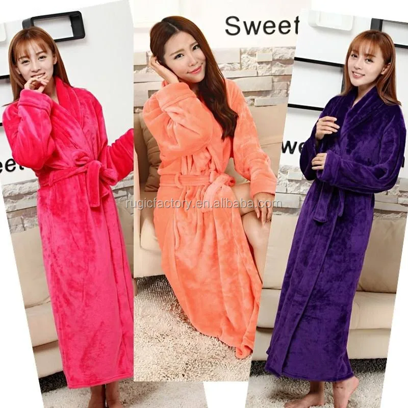 Ready To Ship Wholesale Bulk Dressing Gown Plush Flannel Fleece 100