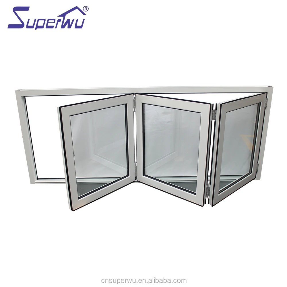 Modern design Australian Standard multi functions folding glass windows interior aluminum sliding bifold window