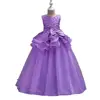 Western style flower girl wedding gown Layered modeling kid evening party dress pink princess dress