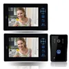 7'' Wireless Video Door Phone Audio Visual Intercom 1 Night Vision Door Bell Camera 2 Monitors
