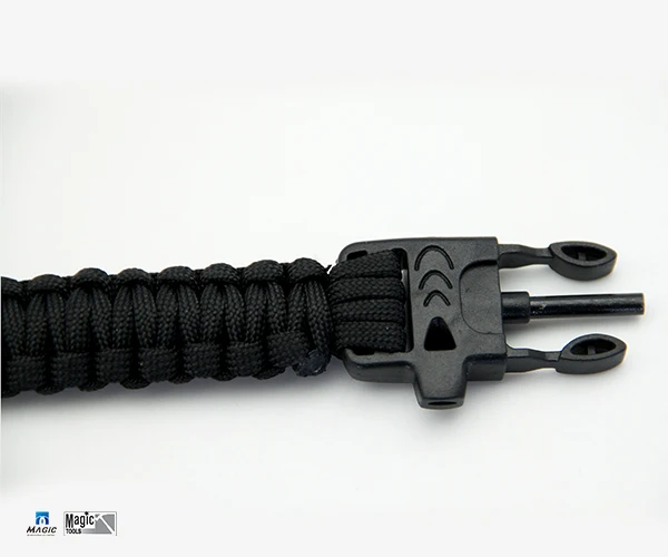 4 in 1 Multifunctional Paracord Bracelet With Compass Flint Fire Starter for Camping Survival Tool