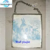 Rabbits decorated glass wall plaque for easter or daily decoration wholesale from shenzhen factory