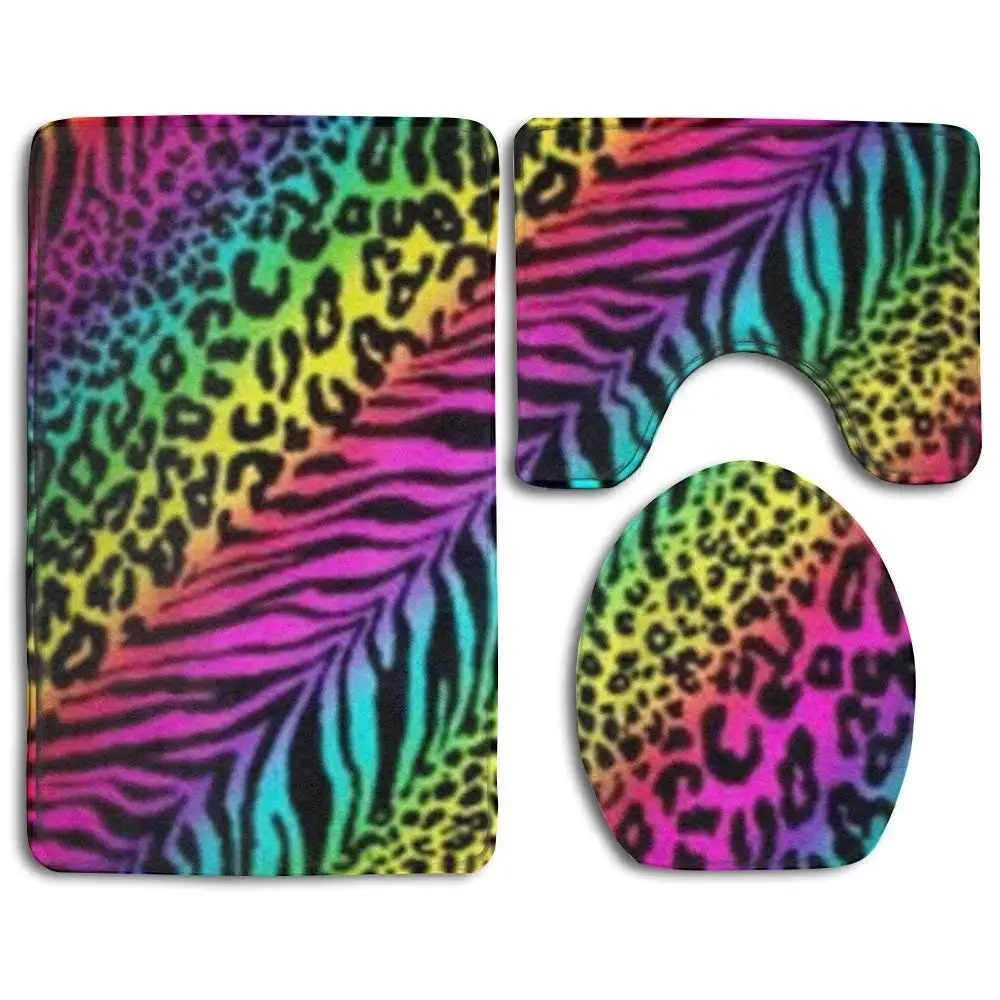 HOMESTORES Purple Mermaid Fish Scales Art Skidproof Toilet Seat U Shape Cover Bath Mat Lid Cover For Bathroom