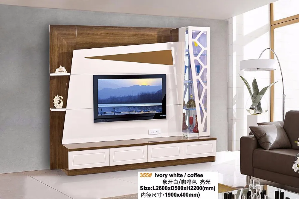 Modern Design For Living Room Lcd Tv Stand Wooden White And Coffee