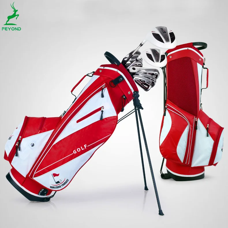 Custom Made High Quality Men Stand Golf Bag Red Nylon Golf Bag Oem