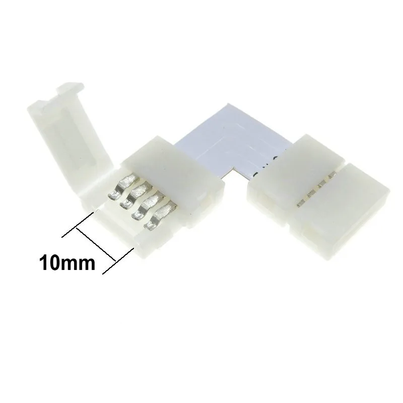 10mm Width Pcb Flexible Led Strip Light L Shape Snap Connector For Rgb